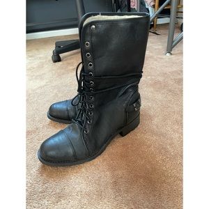 Guess faux leather combat boots